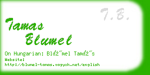 tamas blumel business card